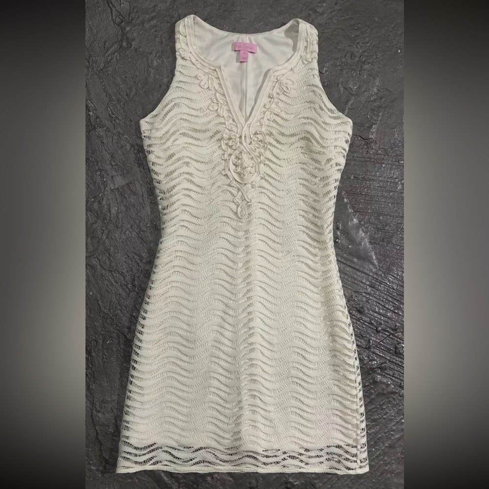 Lilly Pulitzer White Sleeveless Crochet Dress